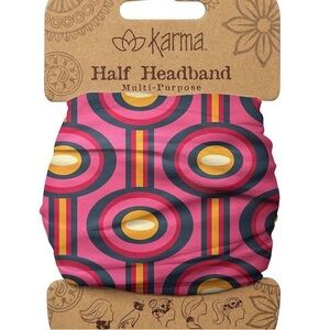 Karma Retro Pink Half Headband - #1016